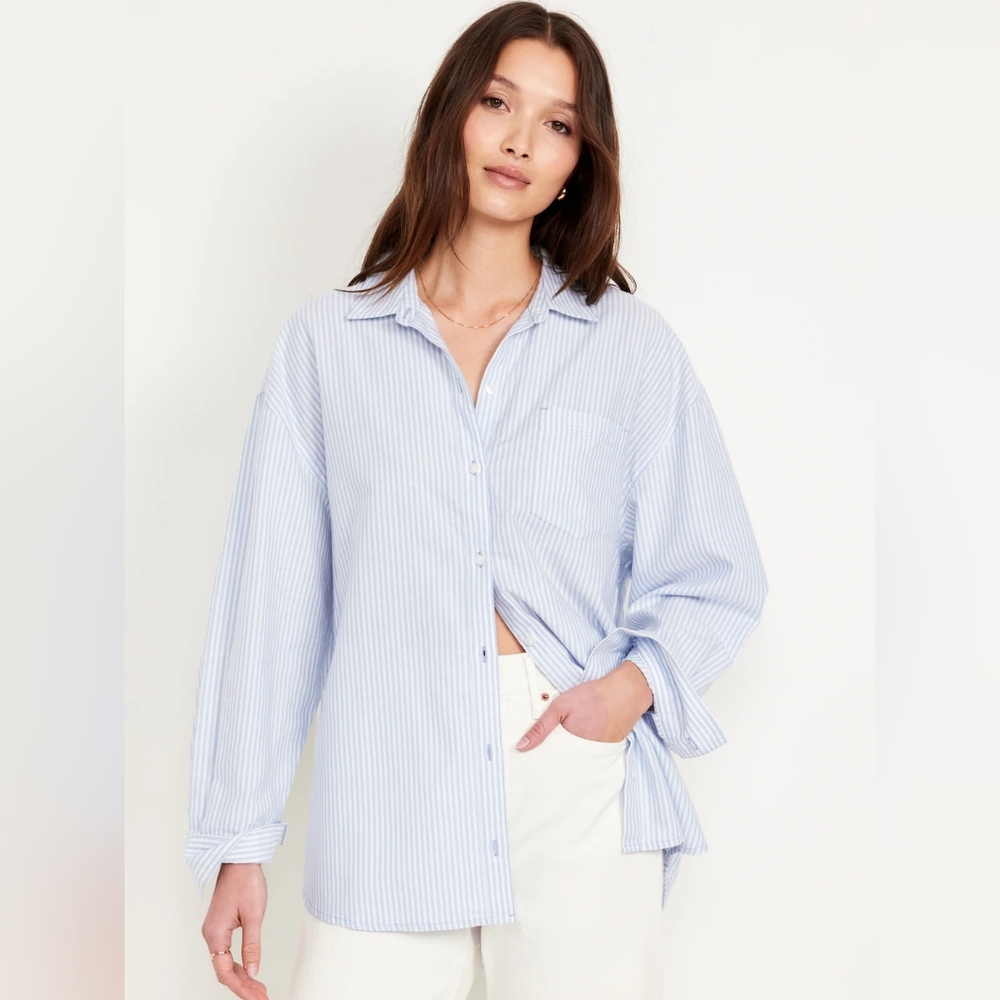 Oversized Button-Down Boyfriend Shirt